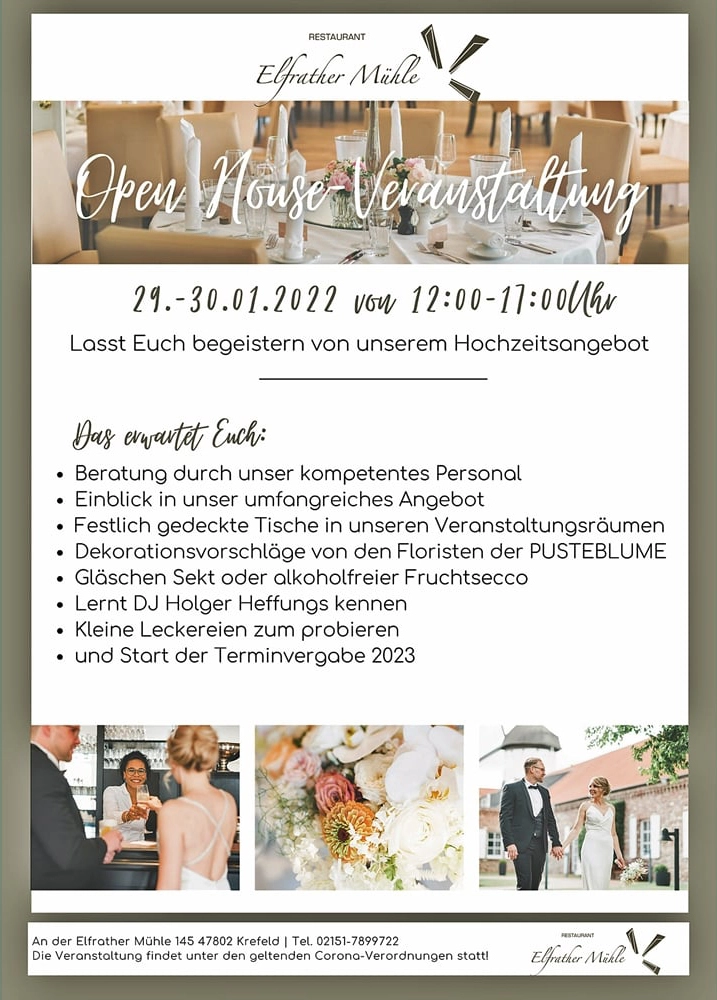 Hochzeits Messe Elfrather Mühle 2022